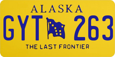 AK license plate GYT263