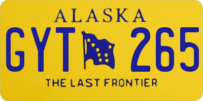 AK license plate GYT265