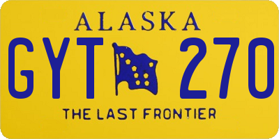 AK license plate GYT270