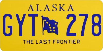 AK license plate GYT278