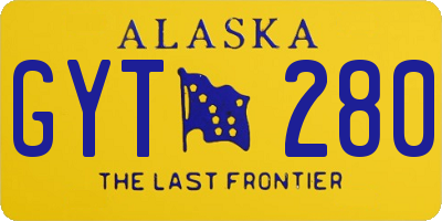 AK license plate GYT280