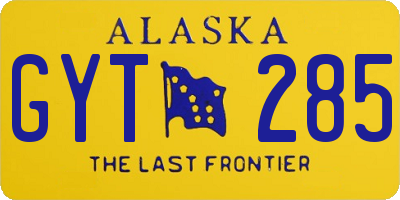 AK license plate GYT285