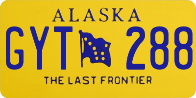 AK license plate GYT288