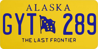 AK license plate GYT289