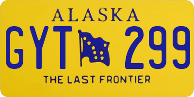 AK license plate GYT299