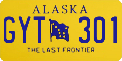 AK license plate GYT301