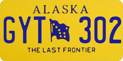 AK license plate GYT302