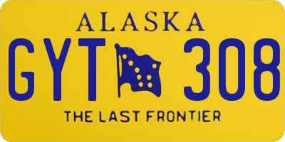 AK license plate GYT308