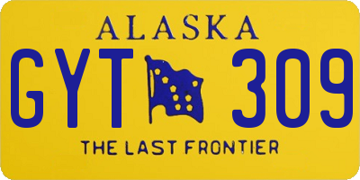 AK license plate GYT309