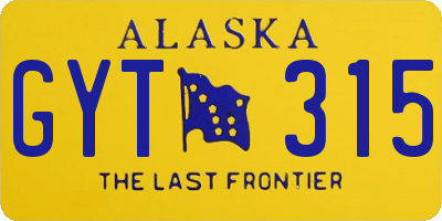 AK license plate GYT315