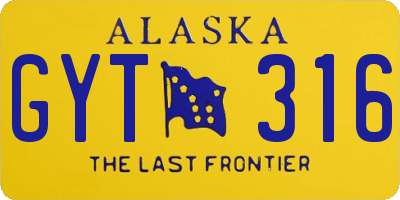 AK license plate GYT316