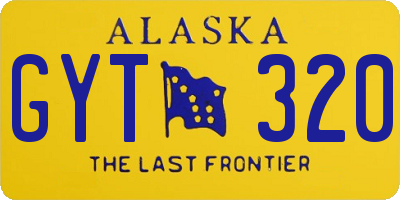 AK license plate GYT320