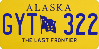 AK license plate GYT322