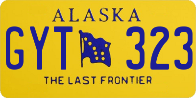 AK license plate GYT323