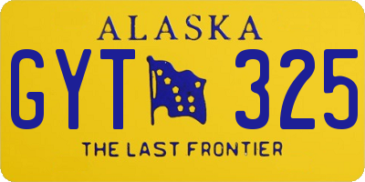 AK license plate GYT325