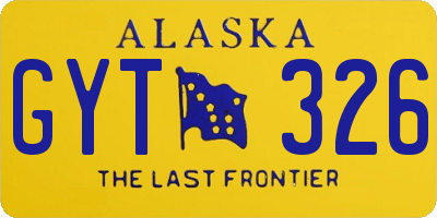 AK license plate GYT326