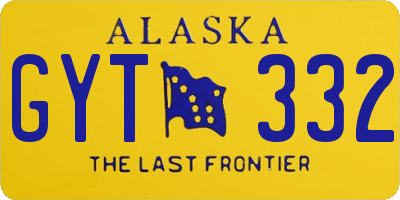 AK license plate GYT332