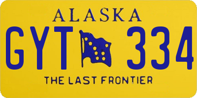 AK license plate GYT334