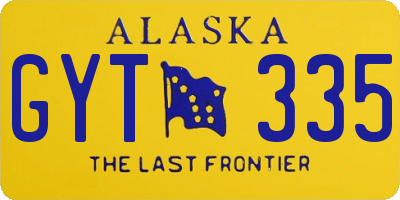 AK license plate GYT335