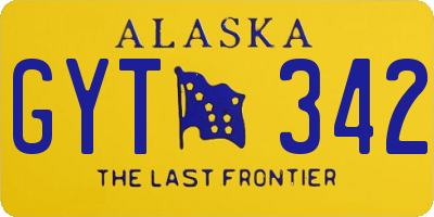 AK license plate GYT342