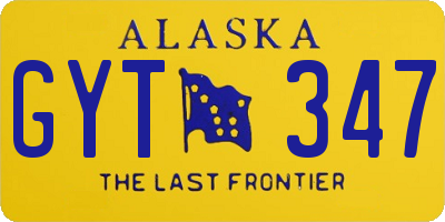 AK license plate GYT347