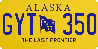 AK license plate GYT350