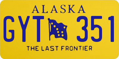 AK license plate GYT351