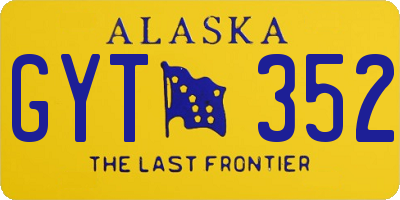 AK license plate GYT352