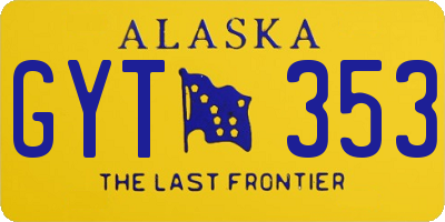 AK license plate GYT353