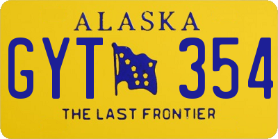 AK license plate GYT354