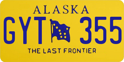 AK license plate GYT355