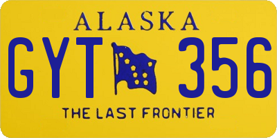 AK license plate GYT356