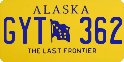 AK license plate GYT362