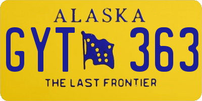 AK license plate GYT363