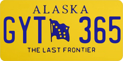 AK license plate GYT365