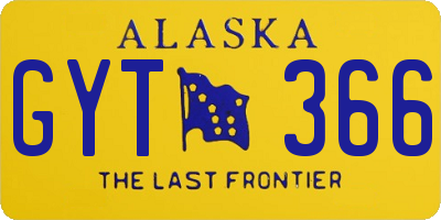 AK license plate GYT366