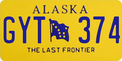 AK license plate GYT374