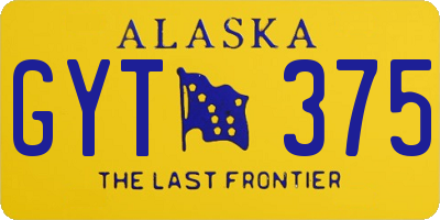 AK license plate GYT375