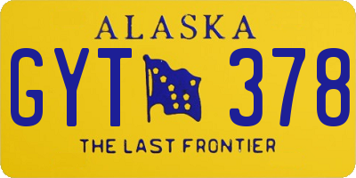 AK license plate GYT378