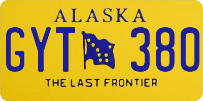 AK license plate GYT380