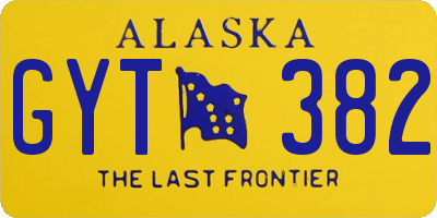 AK license plate GYT382