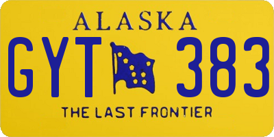 AK license plate GYT383