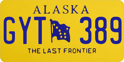 AK license plate GYT389