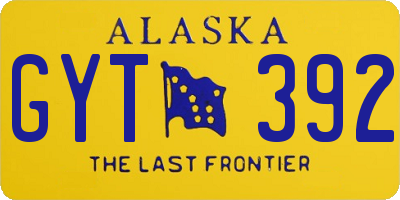 AK license plate GYT392