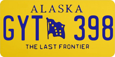 AK license plate GYT398