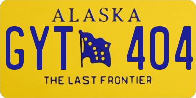 AK license plate GYT404