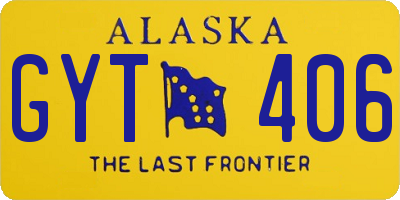 AK license plate GYT406