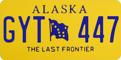 AK license plate GYT447