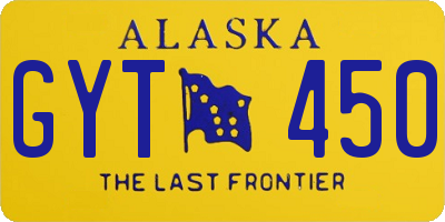 AK license plate GYT450