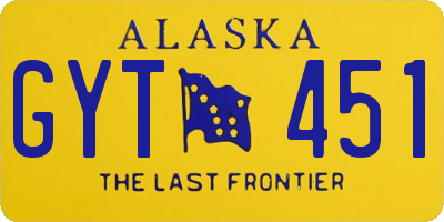 AK license plate GYT451